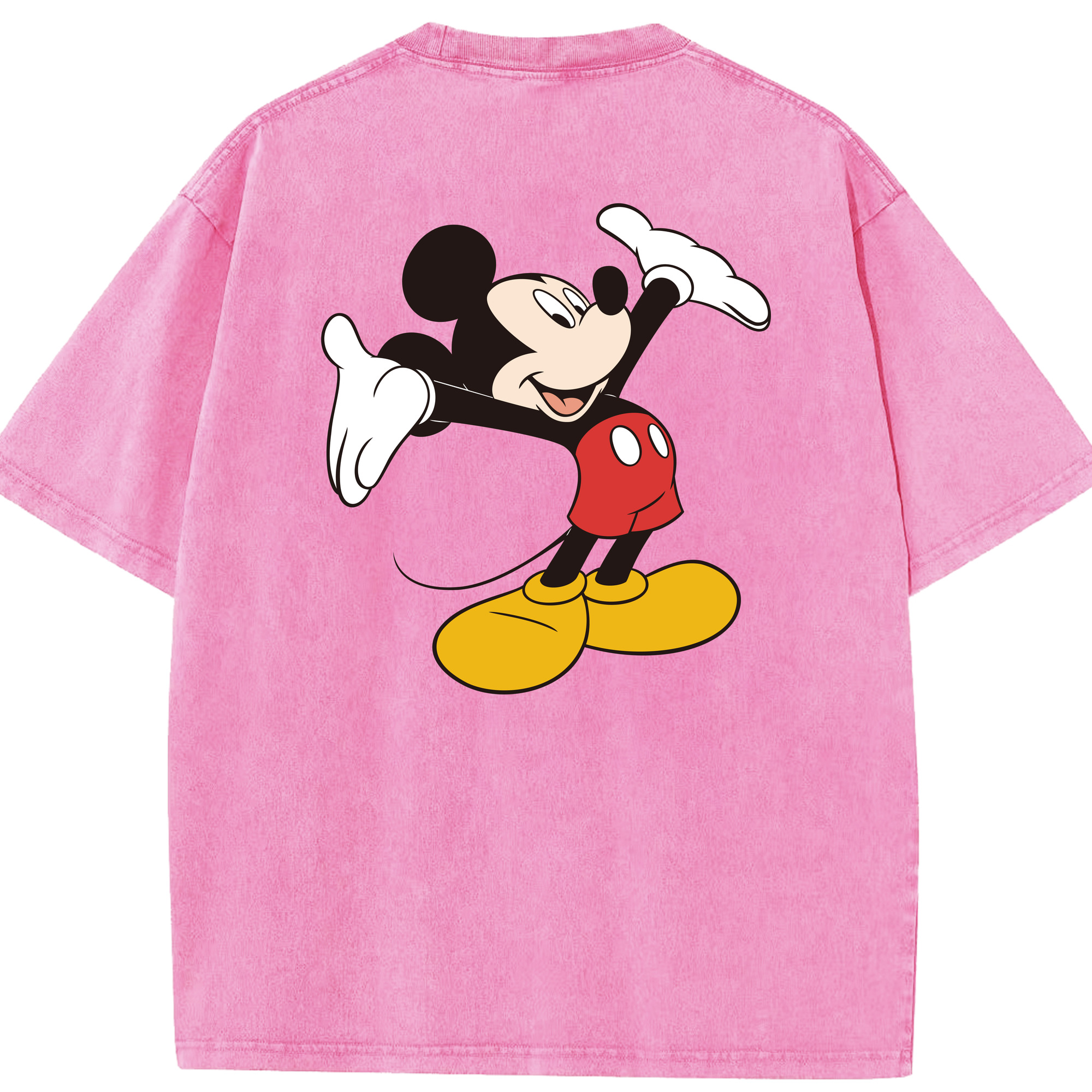 （画像用） ミッキーマウス Mickey Mouse 綿100% ヴィンテージ風 半袖Tシャツ（背面プリント）